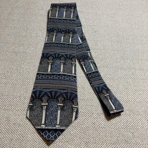 UNICEF Silk Tie Moorish Architecture Great Mosque of Cordoba Blue Grey USA Made